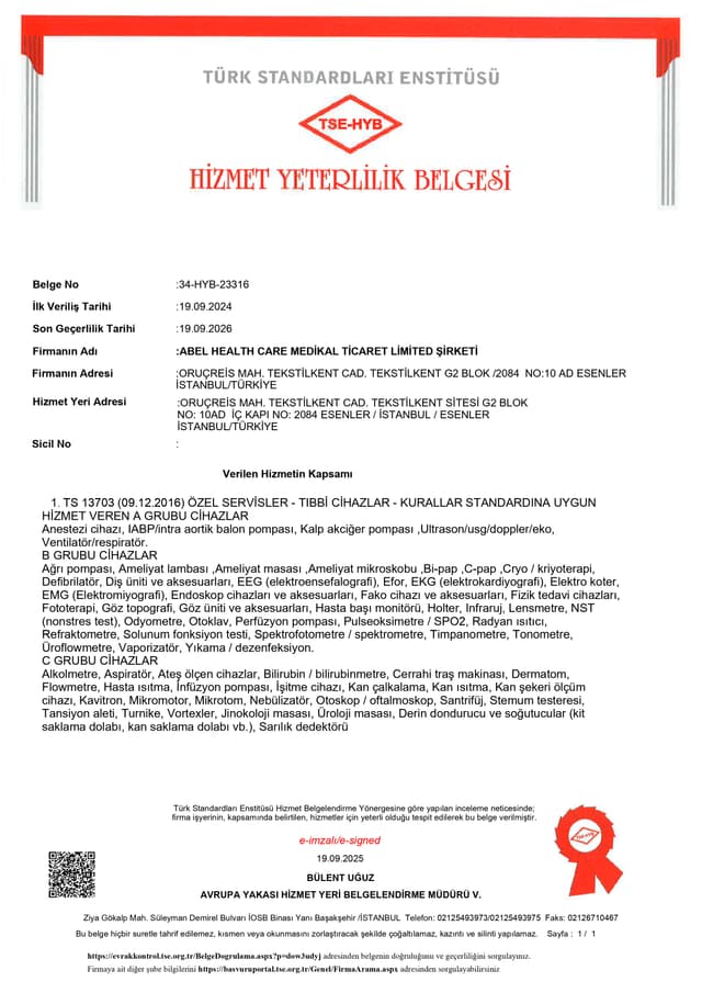 TSE-HYB Sertifikası