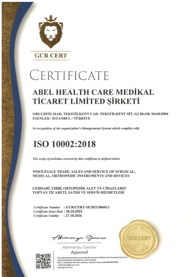ISO 10002 Sertifikası