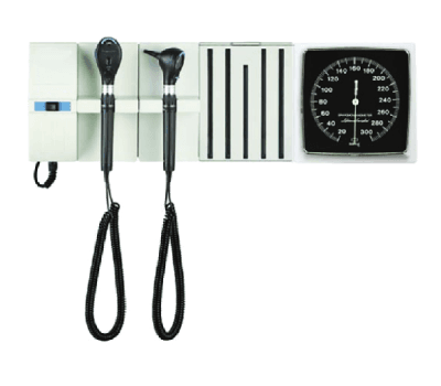 Duvara Monte ve El Tipi Otoskop/Oftalmoskop Seti